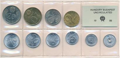 1989. 2f-20Ft (10xklf) érmés forgalmi sor fóliatokban T:1