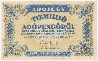 1946. 10.000.000AP T:II-,III szép papír Adamo P54