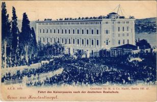 1899 (Vorläufer) Constantinople, Istanbul; Fahrt des Kaiserpaares nach der deutschen Realschule / Journey of the imperial couple to the German secondary school (EK)