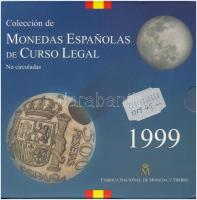 Spanyolország 1999. 1P-500P (8xklf) forgalmi sor, karton dísztokban T:1 Spain 1999. 1 Peseta - 100 Pesetas (8xdiff) coin set, in cardboard case C:UNC