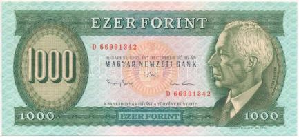 1993. 1000Ft "D" nyomdai papírránc T:III szép papír Adamo F47