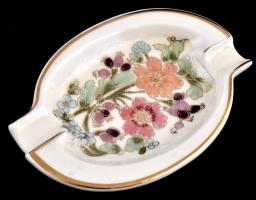 Zsolnay Hungexpo-s porcelán tálka, kézzel festett, jelzett, kis kopásokkal, 12x8,5 cm