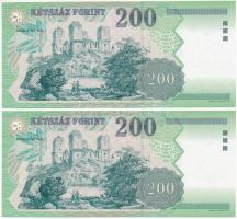 1998. 200Ft "FE" (2x) sorszámkövetők T:I-