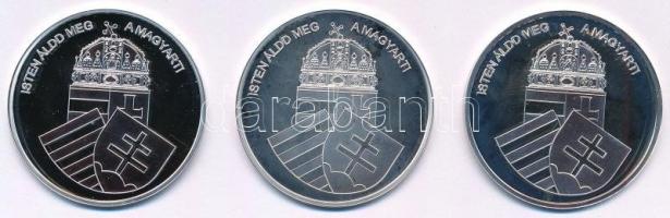 DN "Nemzetünk nagyjai - Kossuth Lajos, II. Rákóczi Ferenc, Mátyás király" 3xklf Ag emlékér...