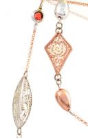 Aranyozott ezüst(Ag) nyaklánc, jelzett, h: 82 cm, bruttó: 12,44 g