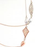 Aranyozott ezüst(Ag) nyaklánc, jelzett, h: 82 cm, bruttó: 12,44 g