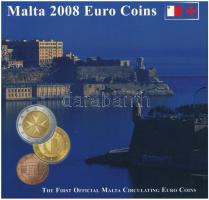 Málta 2008. 1c-2E (8xklf) forgalmi sor karton dísztokban T:1 Malta 2008. 1 Cent - 2 Euro (8xdiff) coin set in cardboard case C:UNC-XF