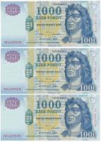 2000. 1000Ft "DE" "Millennium" (3x) sorszámkövetők T:I Adamo F55B4