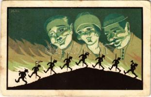 1926 Cserkész művészlap / Hungarian boy scout art postcard s: Mátis (Rb)