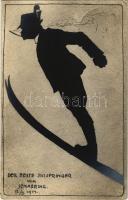 1914 Der beste Skispringer vom Semmering / Ski jumper, winter sport, silhouette art postcard (EK)