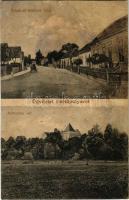 1913 Felsőpulya, Oberpullendorf; Erzsébet királyné utca, Rohonczy vár, kastély / street view, castle (r)