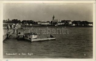1939 Pátfalu, Podersdorf am See; Albatros M 11 csónak, móló / boat, molo (EK)