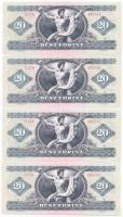 1969. 20Ft + 1980. 20Ft (6x) sorszámkövetők (2+2+2), nyomdai papírráncok T:I,I-,II
