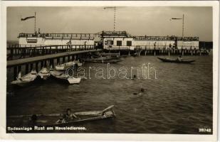 Ruszt, Rust am Neusiedlersee; Badeanlage / fürdő, csónakok, fürdőzők / swimming pool, bath, spa, bathers (EK)