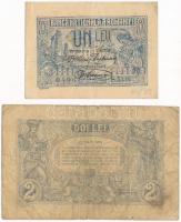 Románia 1920. 1L + 2L T:III,III- 
Romania 1920. 1 Leu + 2 Lei C:F,VG 
Krause 26, 27