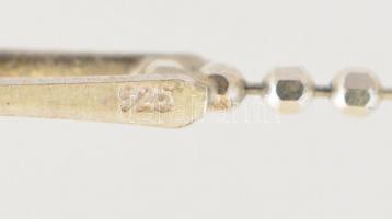 Ezüst(Ag) nyaklánc, tenyésztett gyönggyel, jelzett, h: 45 cm, bruttó: 7,2 g