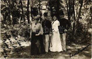 1905 Piliscsaba, tábori kép tisztekkel és hölgyekkel. photo (EB)