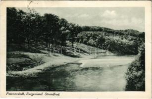 1931 Lajtafalu, Potzneusiedl; Strandbad / fürdő / spa, bath. Photo Rud. Geiswinkler (EB)