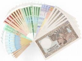 47db-os vegyes külföldi bankjegy tétel sorszámkövető darabokkal, közte Fehéroroszország, Horvátorszá...