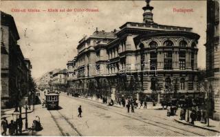 Budapest VIII. Üllői úti klinikák a Mária utca sarkán, villamos (Rb)