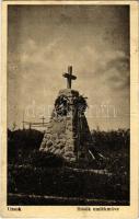 1939 Uzsok, Uzok, Uzhok; Hősök szobra, emlékmű / WWI Hungarian military heroes monument (gyűrődés / crease)