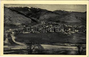 1940 Ökörmező, Volove Polje, Volové, Mizhhirya; látkép, fűrésztelep, fatelep, Komjánka havas. Sáfár Samu kiadása / general view, sawmill, mountain (EK)