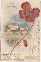1900 Fröhliches Neues Jahr! / New Year greeting art postcard, litho (EK)