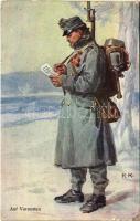 1915 Auf Vorposten / WWI Austro-Hungarian K.u.K. military art postcard, outpost. B.K.W.I. 259-96. s: R. K. + K.u.K. Infanterieregiment Erzherzog Rainer Nr. 59. 10. Feldkomp K.U.K. FELDPOSTAMT 64 (EK)