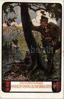 1917 Zu Gunsten des Rainer-Invalidenfonds I.R. 59./ WWI Austro-Hungarian K.u.K. military art postcard, charity fund of the 59th Infantry Regiment. artist signed + Bataillonschefarzt K.u.K. Infanterieregiment Nr. 59. K.U.K. FELDPOSTAMT 403 (kis szakadás / small tear)