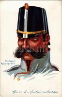 Officier dinfanterie autrichien / WWI French military art postcard, Austrian infantry officer. Visé Paris No. 30. Leurs Caboches s: Em. Dupuis (EK)