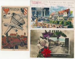 3 db RÉGI külföldi képeslap: Valparaiso, Franzensbad, Nürnberg / 3 pre-1945 postcards: Valparaíso, Frantiskovy Lázne, Nuremberg