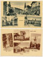 4 db RÉGI történelmi magyar város képeslap Hangya üzletekkel: Budapest, Réde, Kolozsvár, Kismarton / 4 pre-1945 town-view postcards from the Kingdom of Hungary: Budapest, Réde, Cluj, Eisenstadt