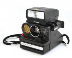 Polaroid PolaSonic Autofocus 5000 fényképezőgép, Polatronic 5 vakuval, mindkettő működőképes, szép állapotban