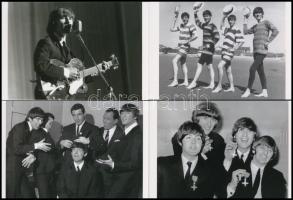 cca 1969 Beatles együttes, Fekete György (1904-1990) budapesti fényképész gyűjtéséből és hagyatékából 4 db mai nagyítás, 10x15 cm