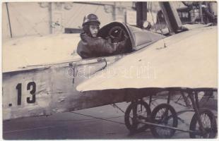 1915 Nemti, harci kétfedelű repülőgép tanulógéppé átalakítva / Fokker biplan fighter aircraft as a training plane. photo