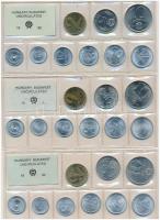 1980-1989. 2f-10Ft (9xklf) és 2f-20Ft (10xklf) érmés forgalmi sor fóliatokban, 9db klf évjárat! T:1