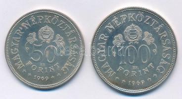 1969. 50Ft Ag + 100Ft Ag "Tanácsköztársaság" pár T:1- Adamo EM34, EM35