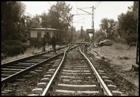 1983 A dunaharaszti HÉV-vonal bejárása, karbantartása, járművek, berendezések, stb. 37 db vintage NE...