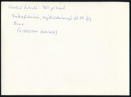 cca 1977 Szabó László fotóművész feliratozott, vintage fotóművészeti alkotása (Téli pihenő + Erzsébe...