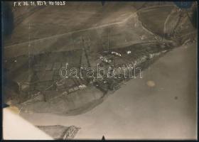 1917 Katonai felderítő légi fénykép datálva, vintage fotó, 12x17 cm