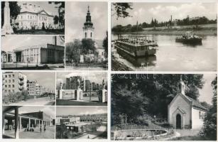 58 db MODERN magyar fekete-fehér város képeslap az 1950-es és 60-as évekből / 58 modern Hungarian black and white town-view postcards from the 50s and 60s