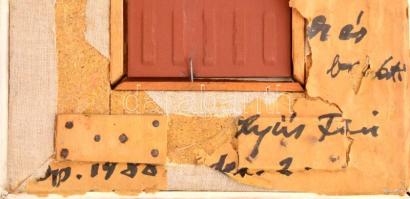 Kesztyűs Ferenc (1932-): Cím nélkül. Üvegmozaik, kerámia. Jelzett, keretben. 20x10 cm