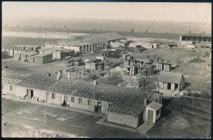 cca 1940 Martfű, a Tisza Cipőgyár építése, vintage fotó, 9x13,8 cm