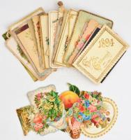 cca 1890-1910 42 db 'üdvözlő kártya',  közte litografáltak, közte egy boríték, és néhány c...