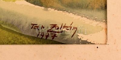 Tar Zoltán (1913-1992): Hegyi rét, 1977. Gouache, papír, jelzett, hátoldali felirat szerint kiállítv...