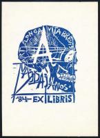 1984 Ex libris Majdaj János, linómetszet, papír, jelzés nélkül, 21x15 cm