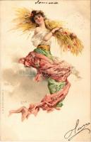 1899 Été / Sommer / Art Nouveau lady, summer. A. Sockl (Vienne) Serie III. No. 18. litho