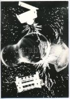 cca 1985 Mágneses erővonalak, vintage fotogram jelzés nélkül, 12,7x18 cm