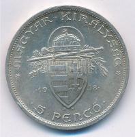 1938. 5P Ag "Szent István" T:2 kis ph. 
Adamo P8.1