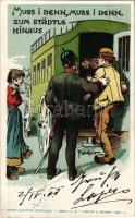 1900 Muss i denn, muss i denn, zum Städtle hinaus. Wiener Künstler-Postkarte Serie LI. 3. Philipp & Kramer litho s: F. Gareis jun.